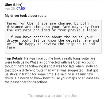 How Uber Handled My Complaint