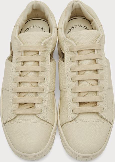Open Season: Christian Peau Beige Pebbled Skeleton Sneakers