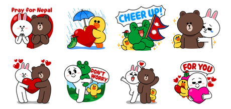 Pray for Nepal LINE Charity Stickers
