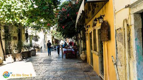 A pedestrian street in Corfu, Greece