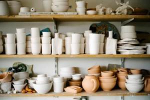pottery shelf