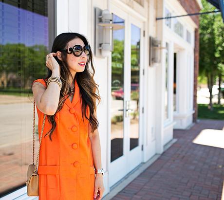 style of sam, how to wear a vintage orange dress