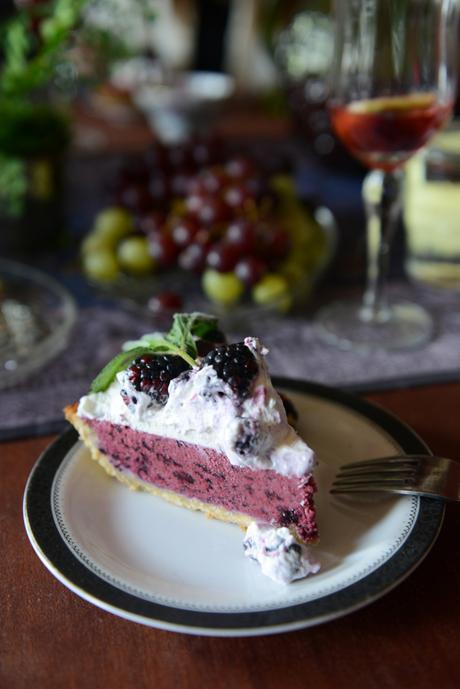 Frozen Blueberry Tart with Lavender Coconut Crust (Gluten-Free & Vegan) // www.WithTheGrains.com