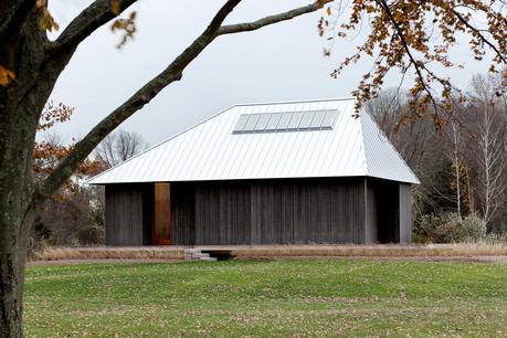 Artist's studio in Connecticut with a hip roof