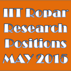 IIT Ropar Research Positions May 2015