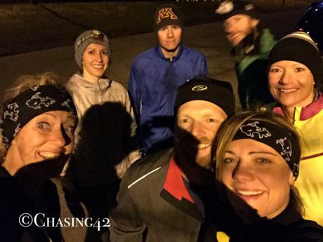 You try getting a bunch of runners to stand still in the dark for a selfie ;) 