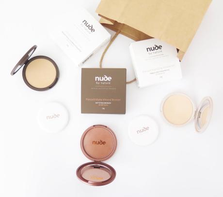 Nude by nature  Pressed Mineral Powder Collection Pressed Mineral Cover, Pressed Mattifying Mineral Veil, Pressed Matte Mineral Bronzer