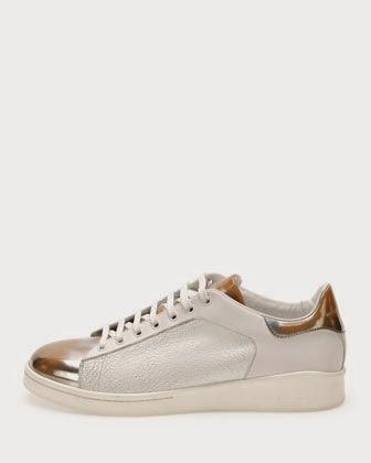 Avant White:  Alexander McQueen Elgar Painted-Toe Sneaker