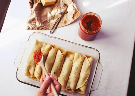 Roasted Onions and Red Bell Pepper Pasta Sauce and Crepe Cannelloni, Copyright aldentegourmet blog, Copyright Aldyth Moyla Photography