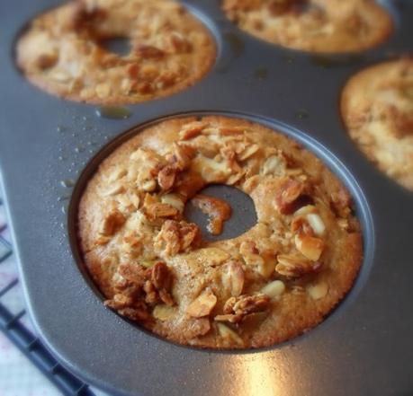 Baked Granola Doughnuts with a Honey Glaze