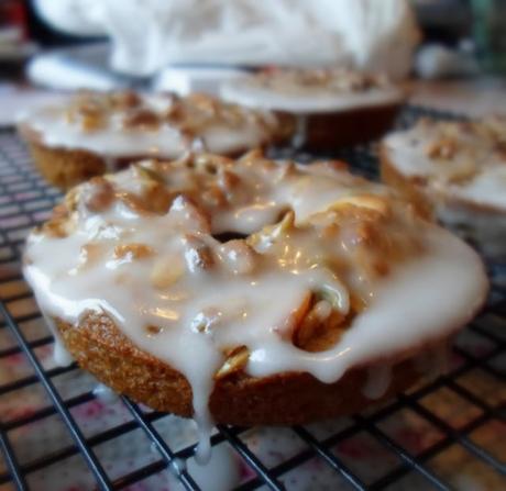 Baked Granola Doughnuts with a Honey Glaze