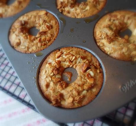 Baked Granola Doughnuts with a Honey Glaze