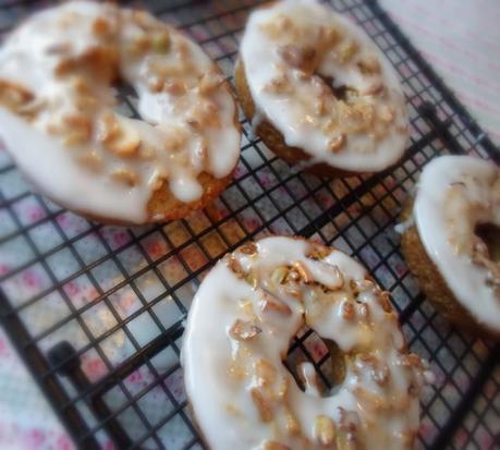 Baked Granola Doughnuts with a Honey Glaze