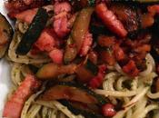 Simple Pesto Pasta with Smoked Bacon