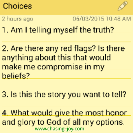 4 Questions for Christians to ask themselves to make better decisions.