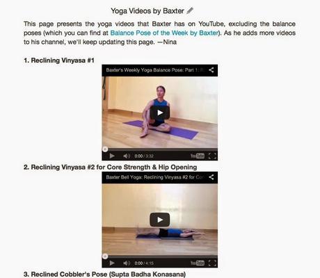 Yoga Videos Page: New Feature on the Blog