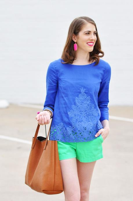 J.Crew embroidered linen top