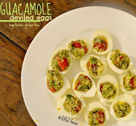 Guamole Deviled Eggs via @FitfulFocus