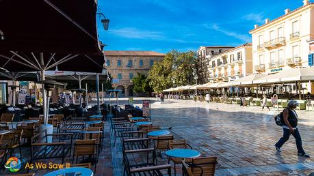 Nafplion's main plaza, Syntagma Square.