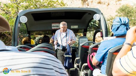 Aboard the open top tour bus in Nafplio