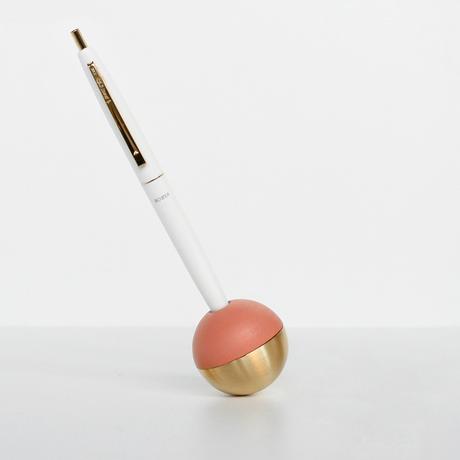 Coral and brass modern pen stand
