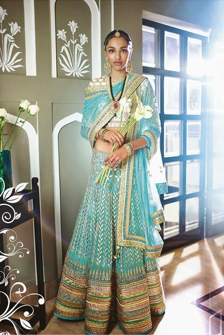 Anita Dongre The Summer Bride - Your Dream Bridal Lehenga In Blue