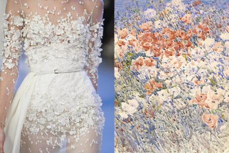 Details at Elie Saab Couture Spring 2014//The Island Garden by Childe Hassam