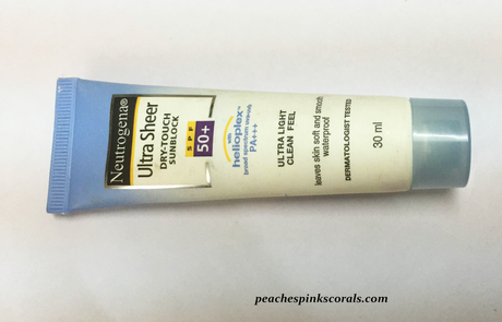 Neutrogena Ultra Sheer Dry Touch Sunblock SPF 50 + Review