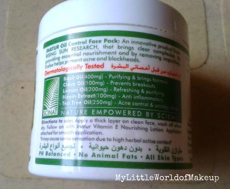 Inatur Herbals Oil Control Face Pack Review