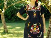 Vintage Oaxacan Dress, Bare Feet, Flowers