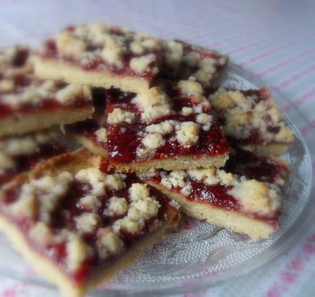 Raspberry Linzer Slices