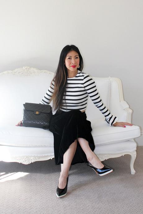 style of sam, how to wear a vintage midi skirt, church outfit