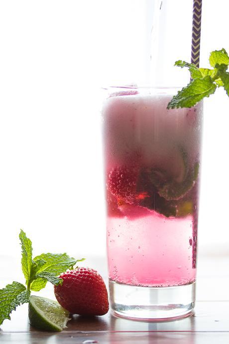 Strawberry Mojito Sorbet Floats | sweetpeasandsaffron.com @sweetpeasaffron