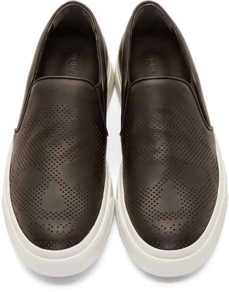 Slip If You Dare:  Alexander McQueen Perforated Leather Skull Sneakers