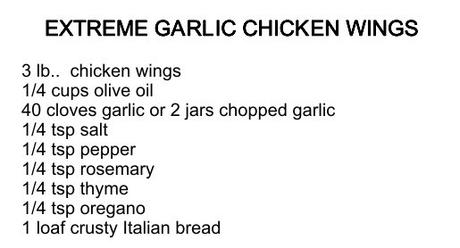 Repulsive Recipes Extreme Garlic Chicken Wings