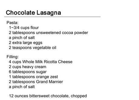 Repulsive Recipes Chocolate Lasagne