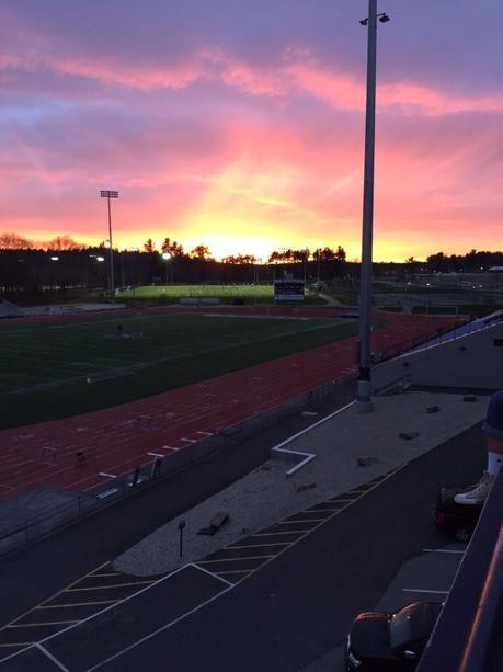 Sunset over the UNH Lacrosse field