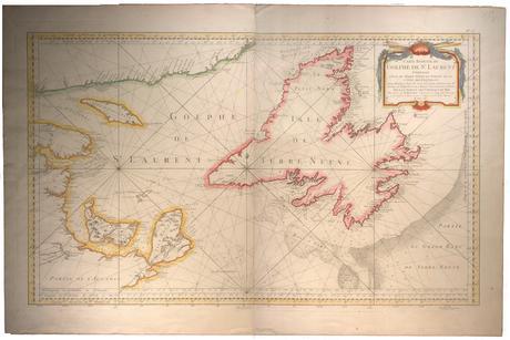 Early Canadian Maps - 1754 Map - Carte réduite du golphe de St. Laurent