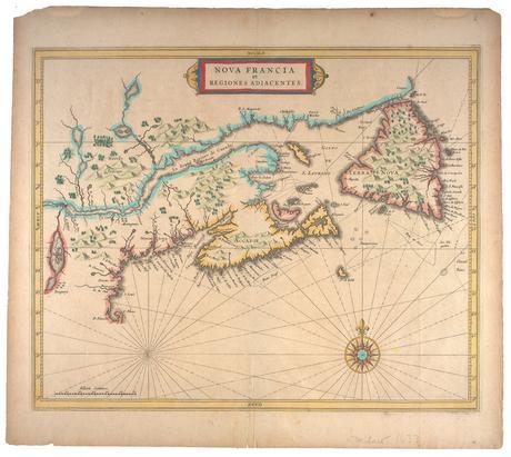 Early Canadian Maps - 1630 Map - Nova Francia et regiones adiacentes