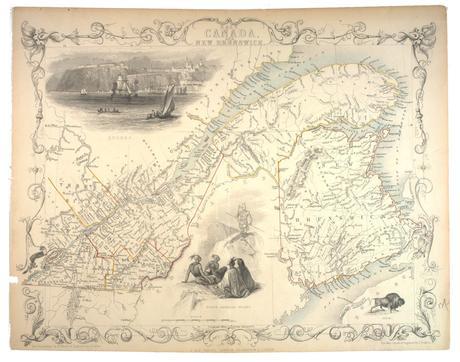 Early Canadian Maps - 1857 Map – East Canada and New Brunswick