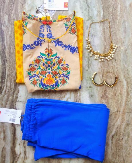 My Mustard Kurta and Blue Leggings From W for Woman Store is Everything This Summer