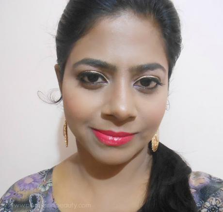 Evening Party Look : Sparky Golden Eyes + Matte Orange/Coral Pink/Ombre Lips