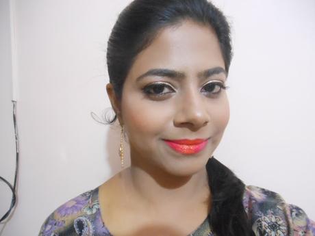 Evening Party Look : Sparky Golden Eyes + Matte Orange/Coral Pink/Ombre Lips