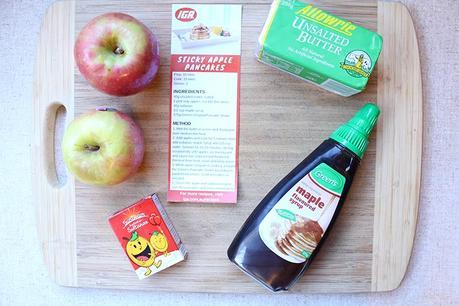 Ingredients ready to make Sticky Apple Pancakes - All from IGA