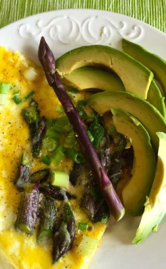 purple asparagus breakfast