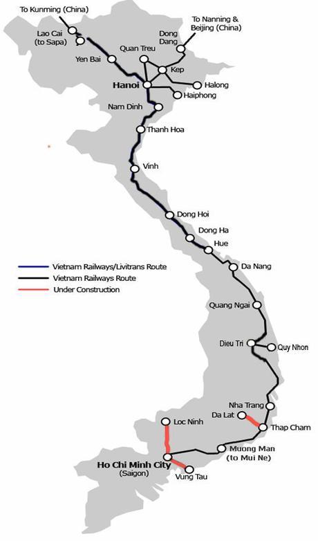 Vietnam Rail Map