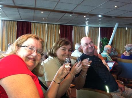 Tasting jenever with one of the friends from our last cruise - must remember everyone's name!