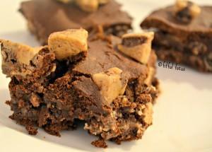 Double Chocolate Chip Protein Brownies {gluten free}