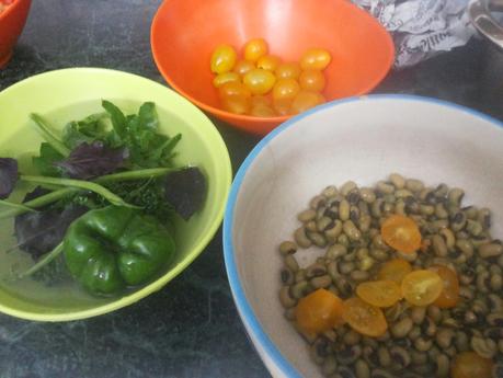 Black-Eyed Peas Salad -Lobia or Rongi Salad