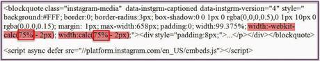 Format Your Instagram Embed - Change Width